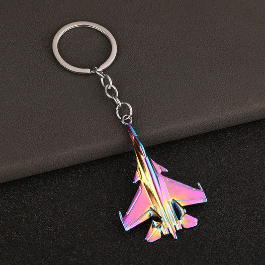 Military Fighter Jet Metal Keychain