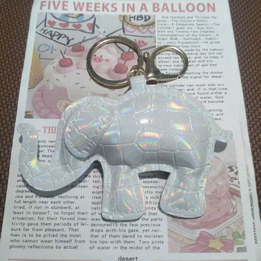 Leather Elephant Keychain Bag Charm