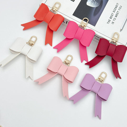 PU Leather Bowknot Keychain Bag Charm